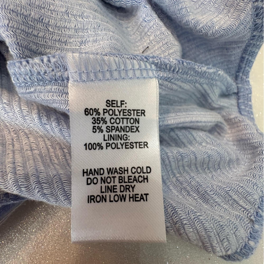 Lulu's Bodysuit Light Blue Striped Adjustable - Picture 8 of 13